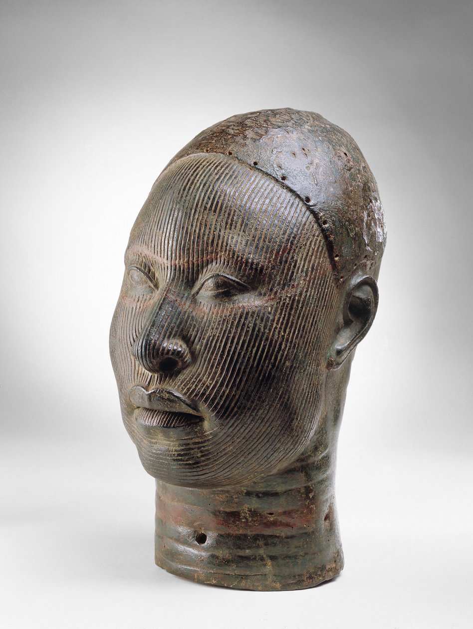 Oni, överhuvud för en kung, Ife, 1100-1400-talet (brons) (se även 412927) av Nigerian