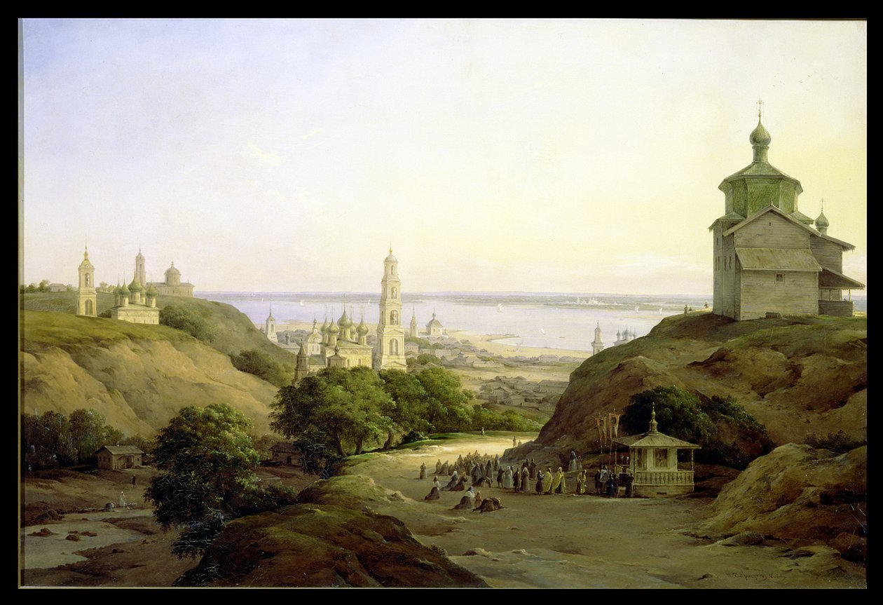 Utsikt över Yuryevets, vid Volga, 1851 av Nikanor Grigor