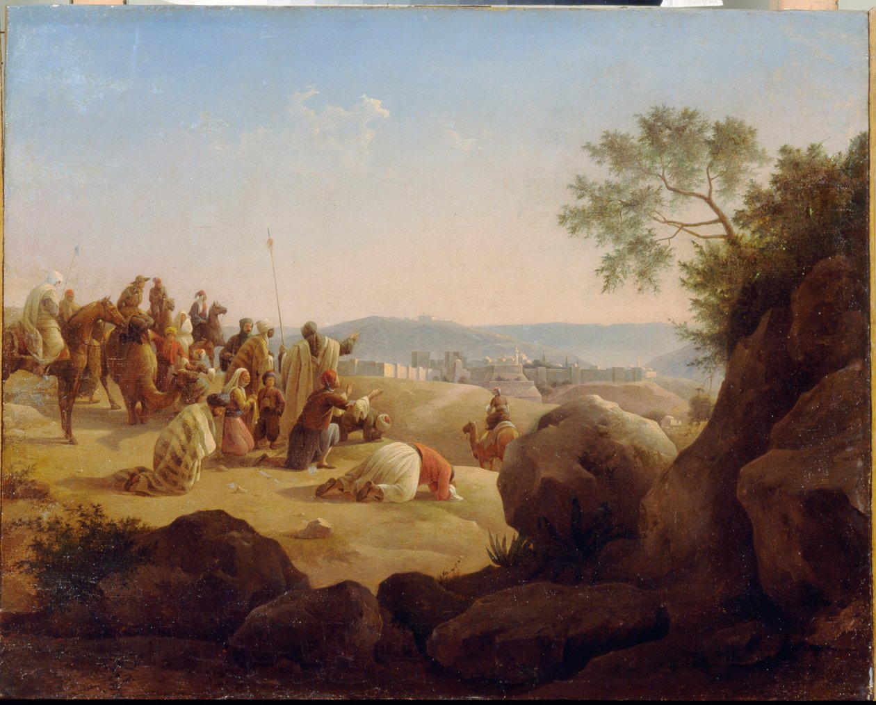 Les pelerins devant Jerusalem (Israel). Målning av Nikanor Grigorievich Chernetsoff av Nikanor Grigorievich Tschernezoff