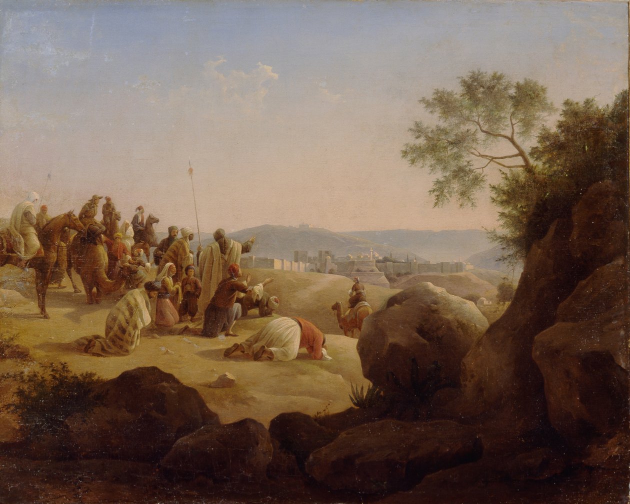 Pilgrimer före Jerusalem, 1831 av Nikanor Grigoryevich Chernetsov