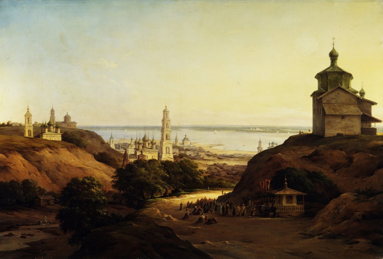 Utsikt över Yuriev-Povolzhsky, 1851 av Nikanor Grigoryevich Chernetsov