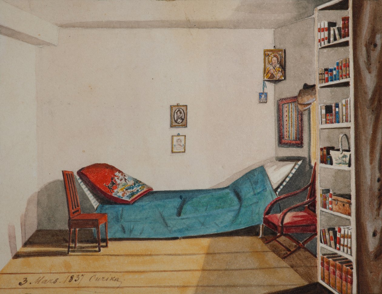 Nikita Muravyovs rum i exil i Irkutsk-provinsen, 1837 av Nikita Mikhailovich Muravyov