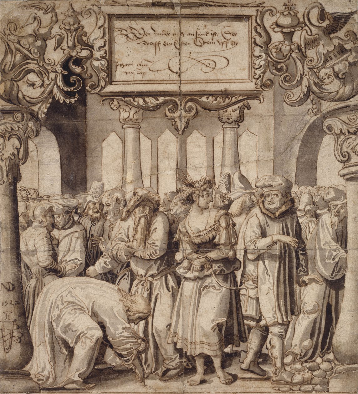 Kvinnan som blev utsatt för äktenskapsbrott, 1527 av Niklaus Manuel