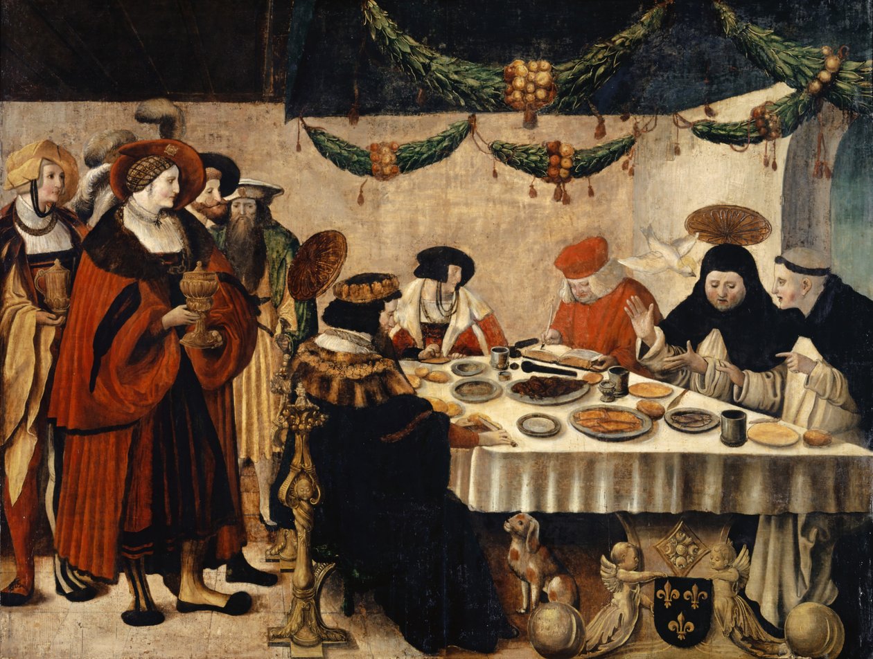 Den helige Thomas av Aquino vid kung Ludvig den heliges bord, 1516-18 av Niklaus Manuel