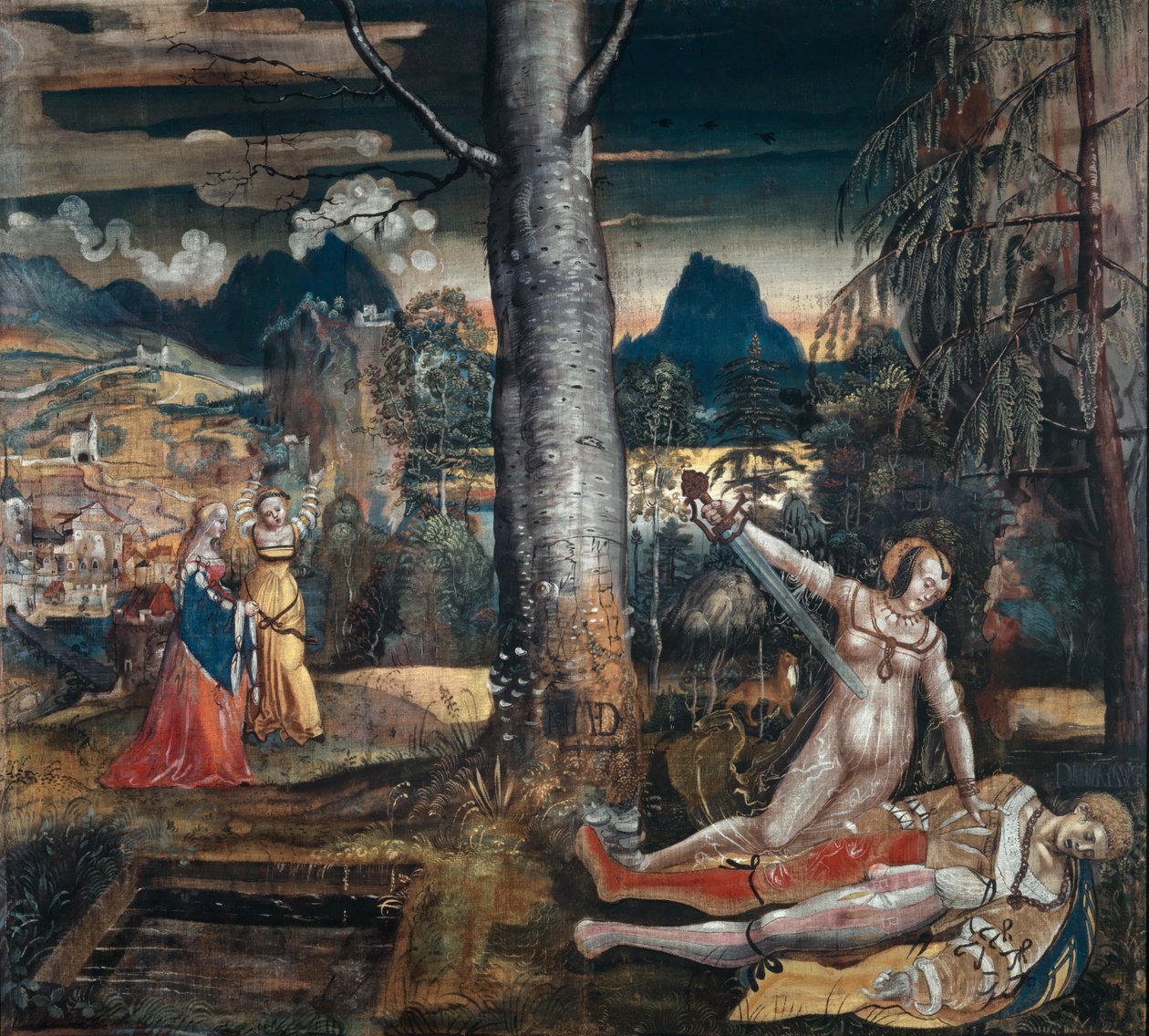 Pyramus och Thisbe, ca 1513-14 (blandade medier på duk) av Niklaus Manuel