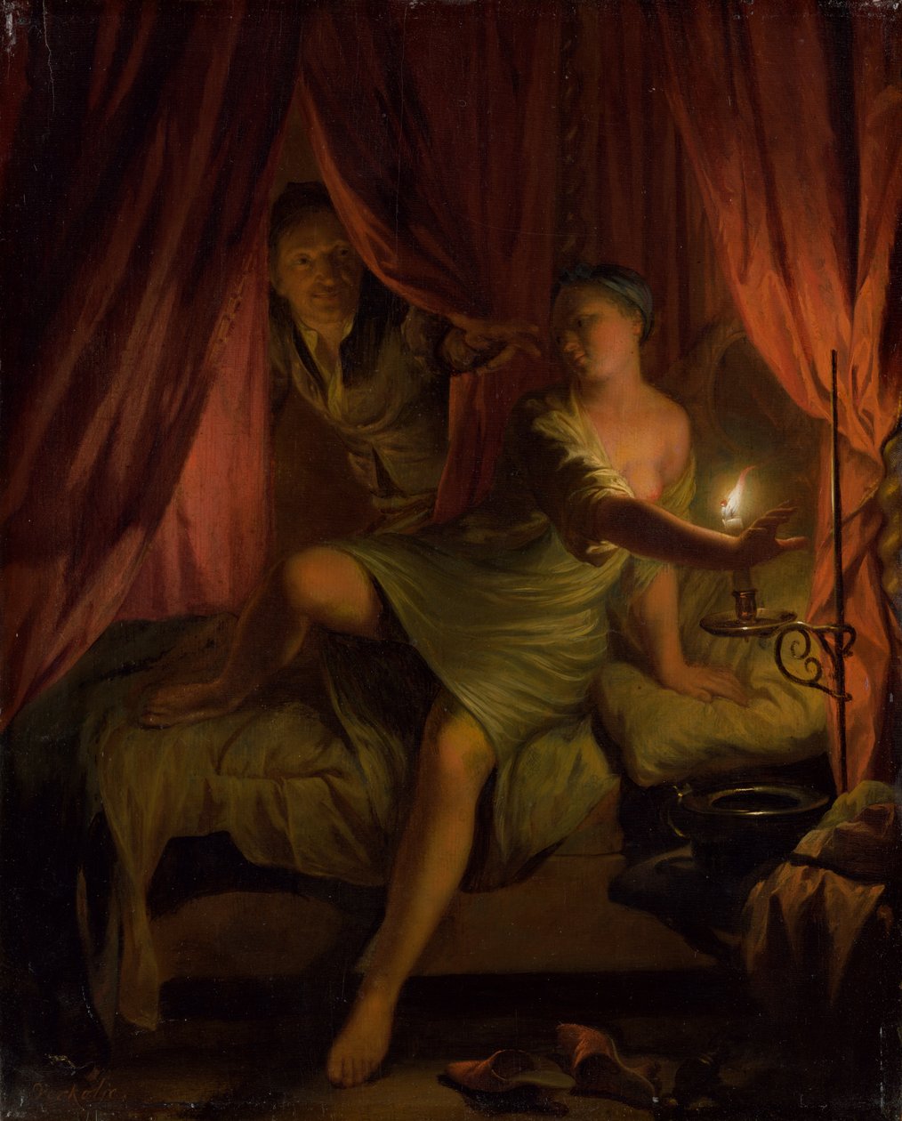 The imprudence of Candaules, slutet av 1600- och början av 1700-talet.. av Nikolaas Verkolje