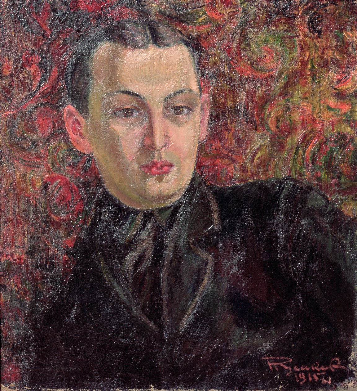 Porträtt av konstnären Alexander Rodchenko (1891-1956) 1915 av Nikolai Afanasyevich Russakov