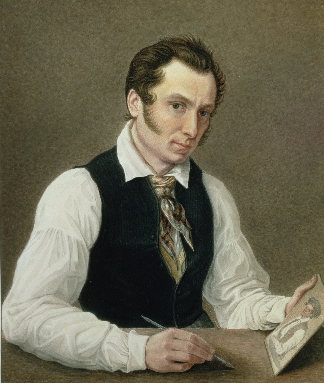 Selvportræt i Peter Fængsel, 1836 swed av Nikolai Alexandrovich Bestuzhev