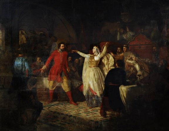 Storhertiginnan Sophia avslöjar Vassily Kosoy, 1861 av Nikolai Dmitrievich Dmitriev Orenburgsky