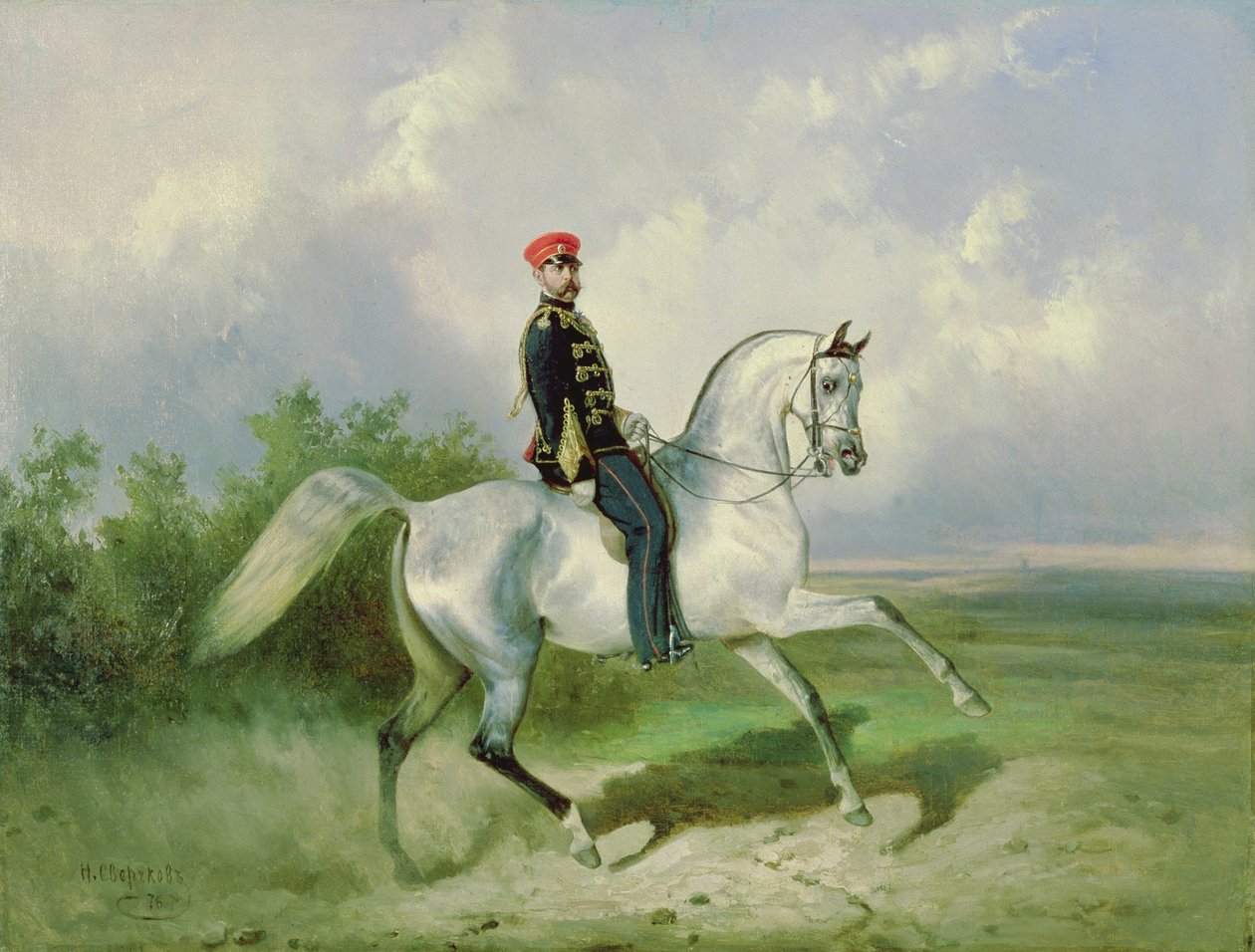Porträtt av kejsar Alexander II (1818-81) 1876 av Nikolai Egorevich Sverchkov
