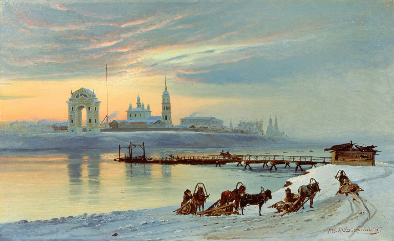 Angaravallen i Irkutsk, 1886 av Nikolai Florianovich Dobrovolsky