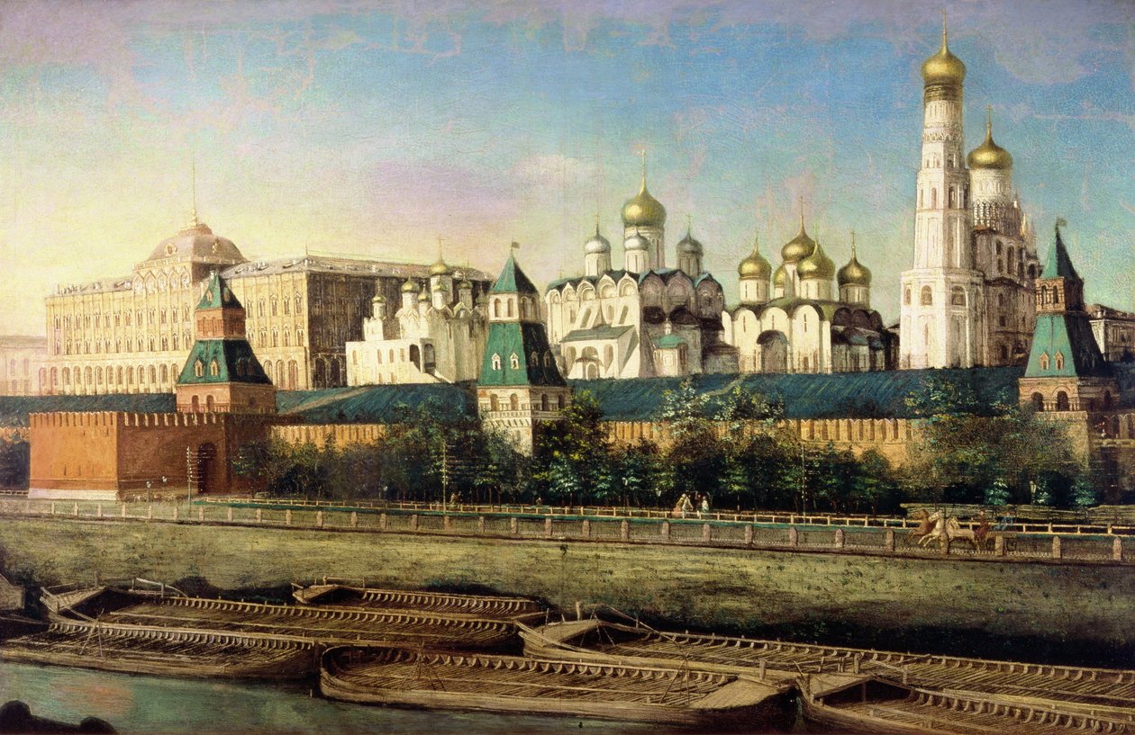 Utsikt över Moskva Kreml från banvallen av Nikolai Ivanov Podklutchnikov