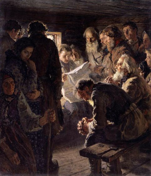 Nyheter från kriget, 1905 av Nikolai Petrovich Bogdanov Belsky
