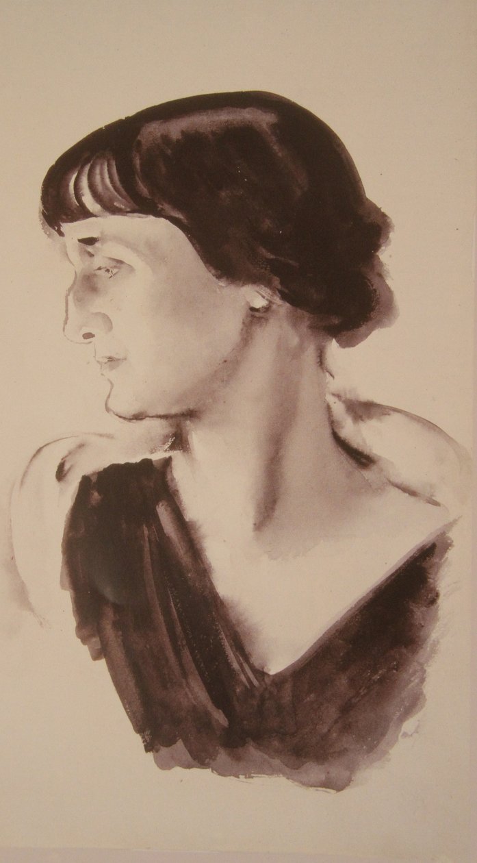 Porträtt av poeten Ana Akhmatova 1889-1966, 1928 av Nikolai Adrianovich Tyrsa