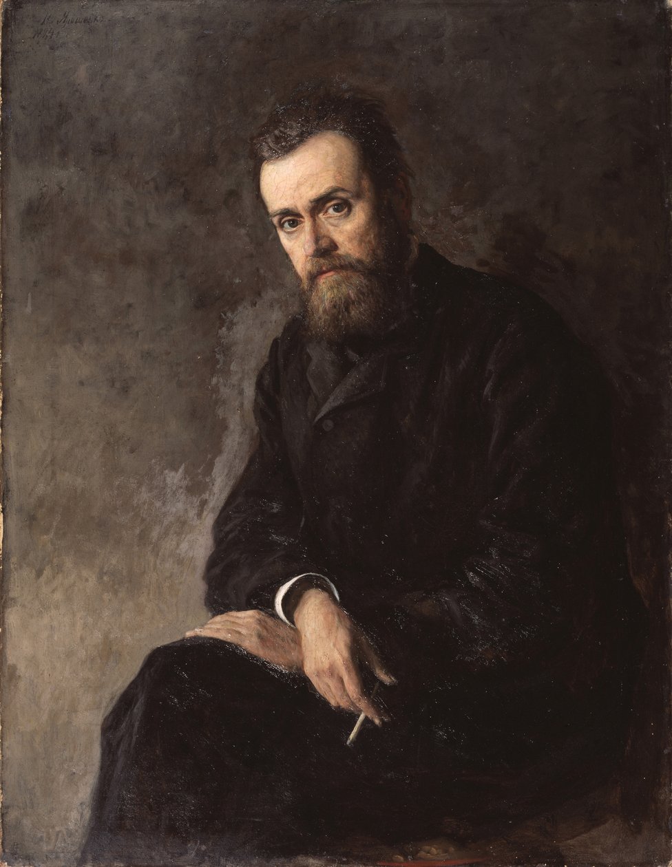 Porträtt av författaren Gleb Uspensky 1843-1902, 1884 av Nikolai Aleksandrovich Yaroshenko