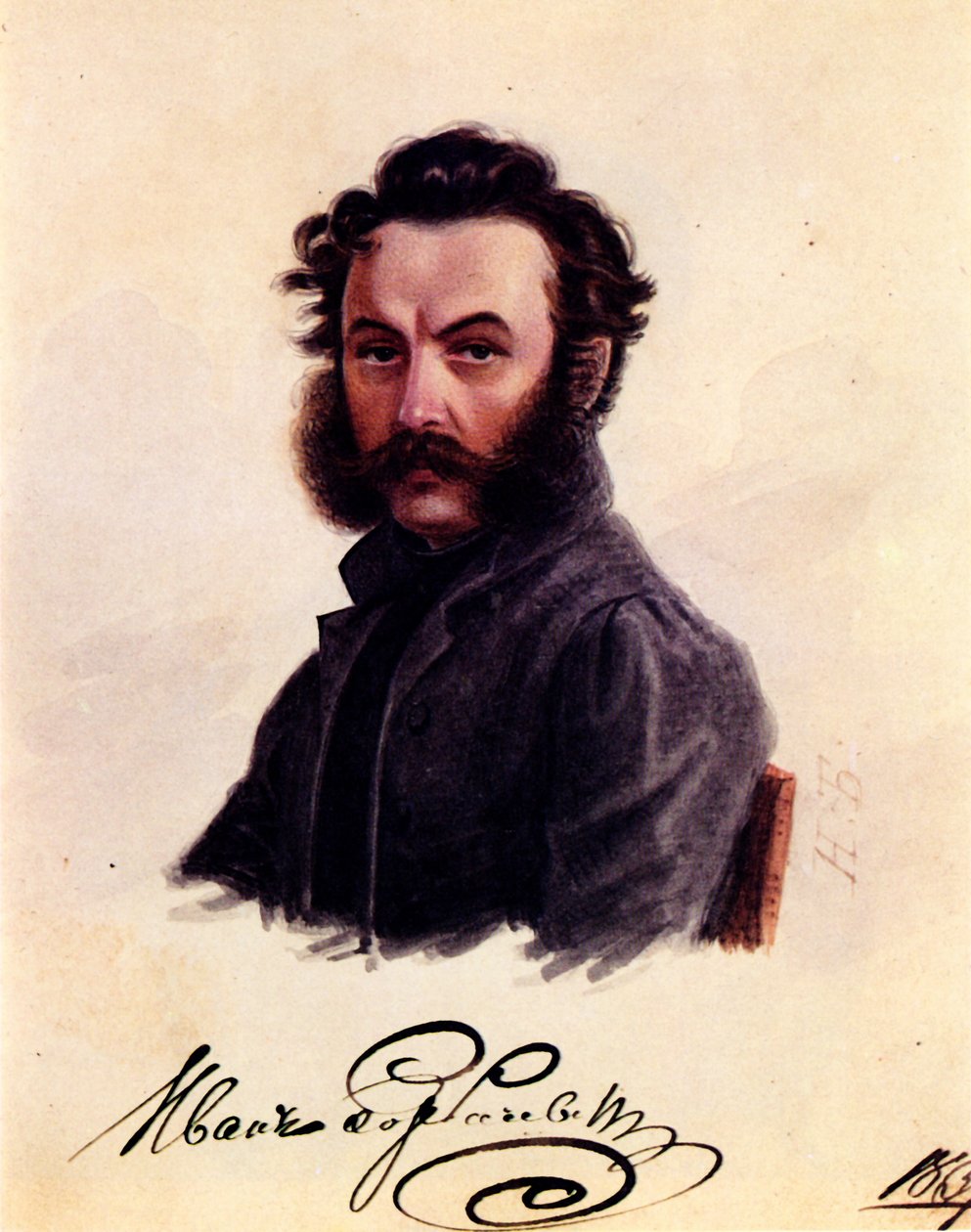 Porträtt av Decembrist Ivan Horbachevsky 1800-1869, 1837 av Nikolai Alexandrovich Bestuzhev