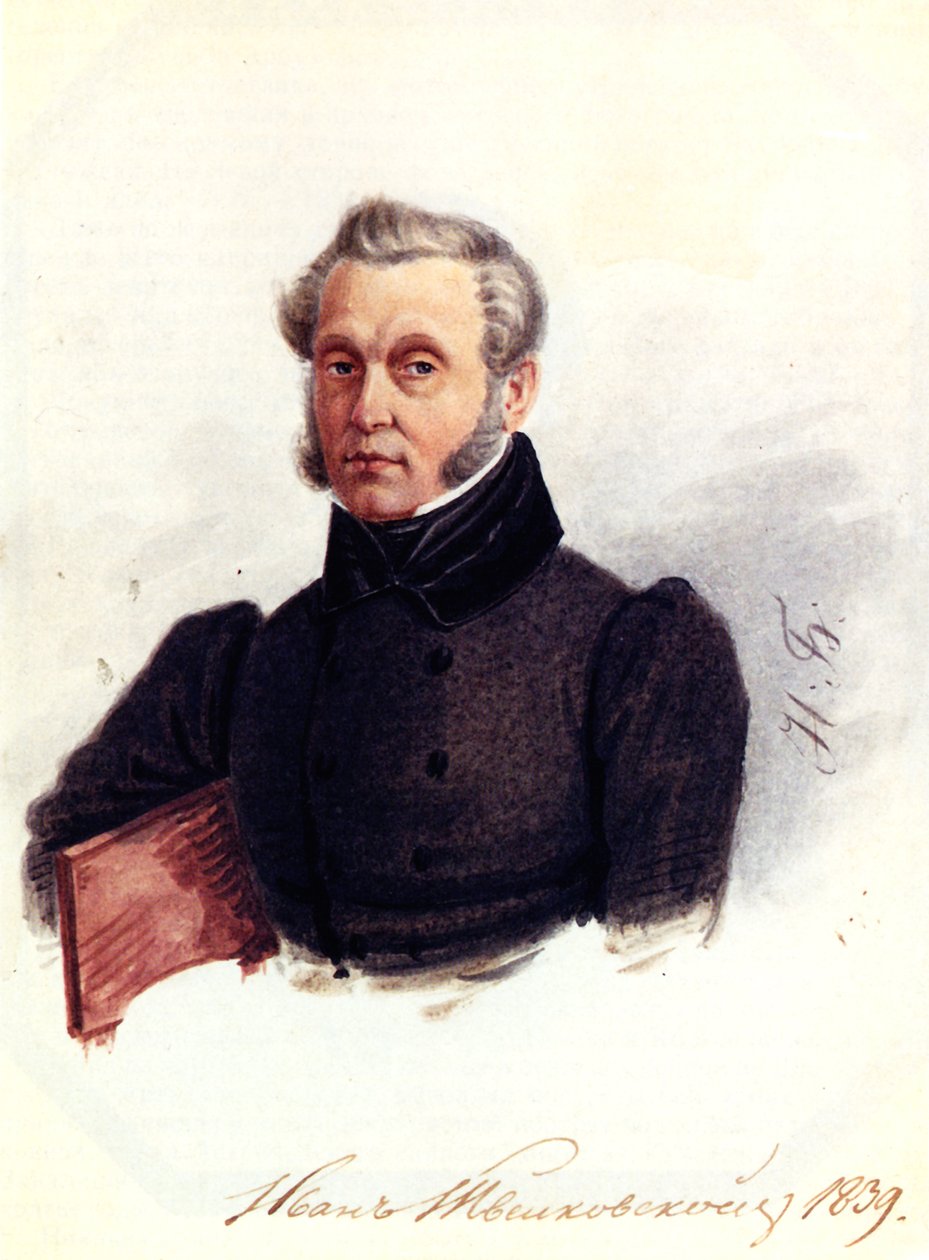 Porträtt av Decembrist Ivan Povalo-Shveikovsky 1787-1845, 1839 av Nikolai Alexandrovich Bestuzhev