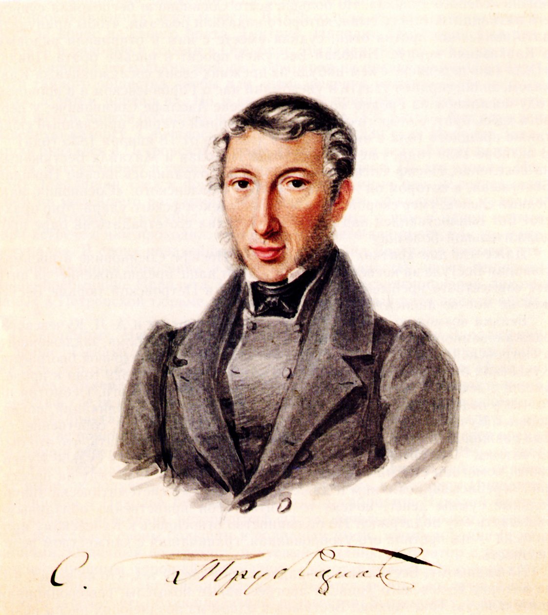 Porträtt av decembrist prins Sergei Petrovich Trubetskoy 1790-1860, 1839 av Nikolai Alexandrovich Bestuzhev