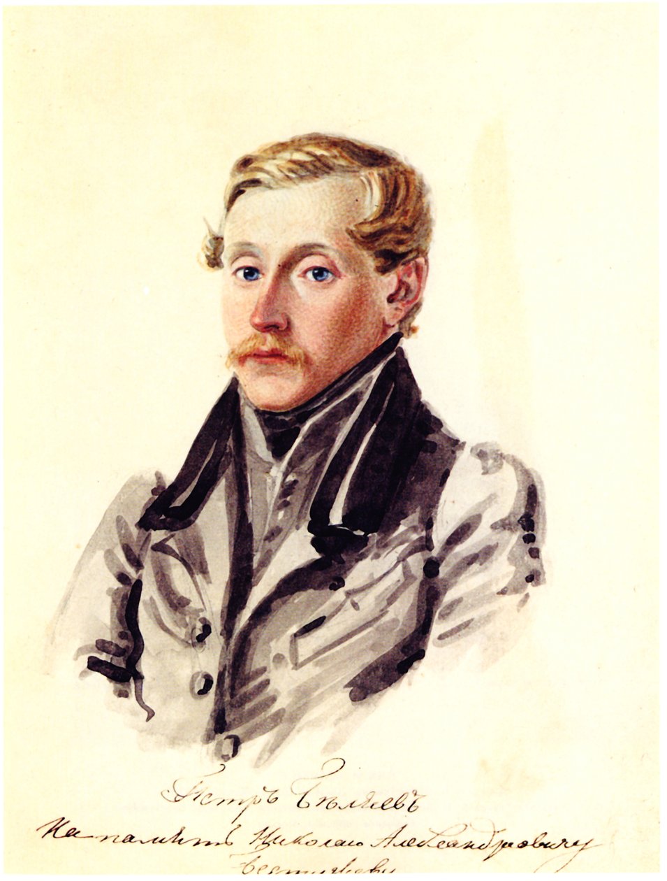 Porträtt av Decembrist Pyotr Belyaev 1804-1864, 1832-1833 av Nikolai Alexandrovich Bestuzhev