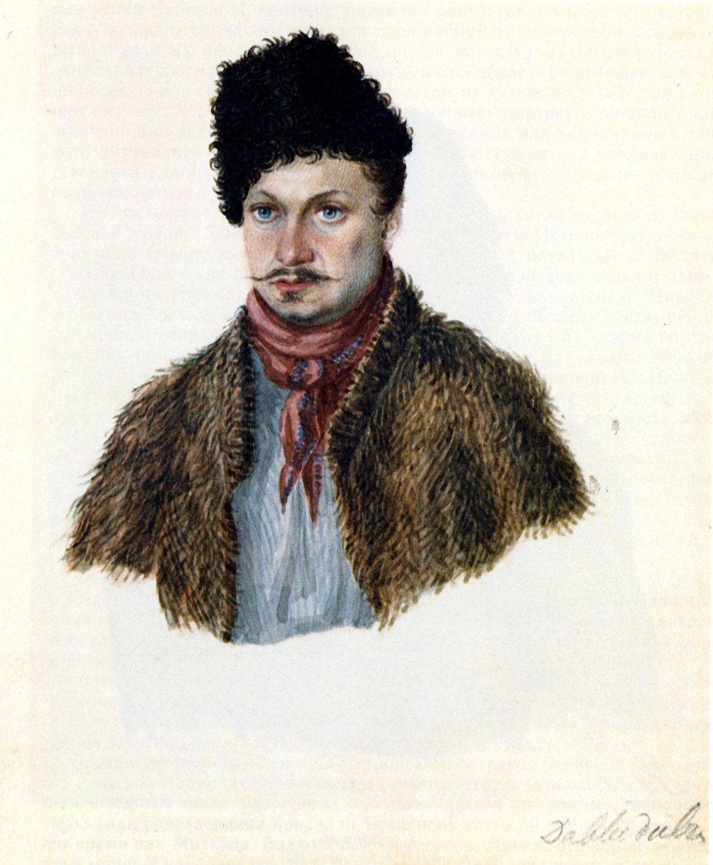 Porträtt av Decembrist Vasily Davydov 1793-1855, 1839 av Nikolai Alexandrovich Bestuzhev