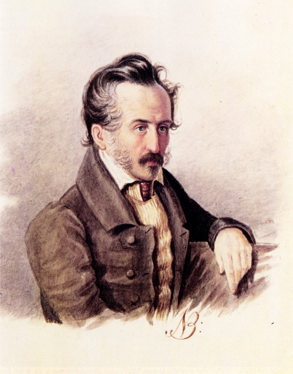 Porträtt av decembristgreve Sergey Volkonsky 1788-1865, 1840-talet av Nikolai Alexandrovich Bestuzhev