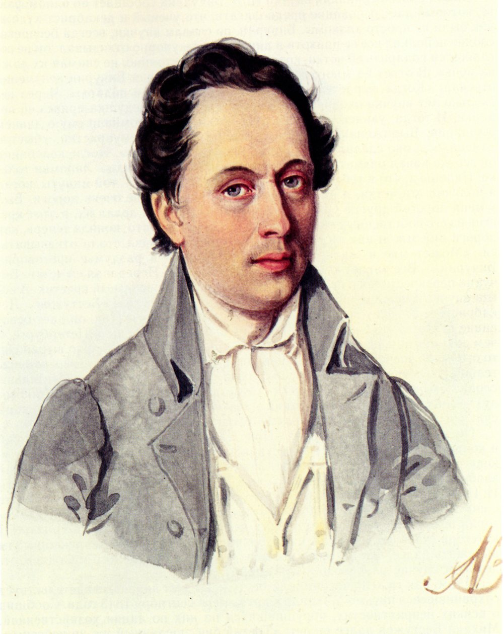 Porträtt av Leopold Niemirowski 1810-1883, 1843 av Nikolai Alexandrovich Bestuzhev