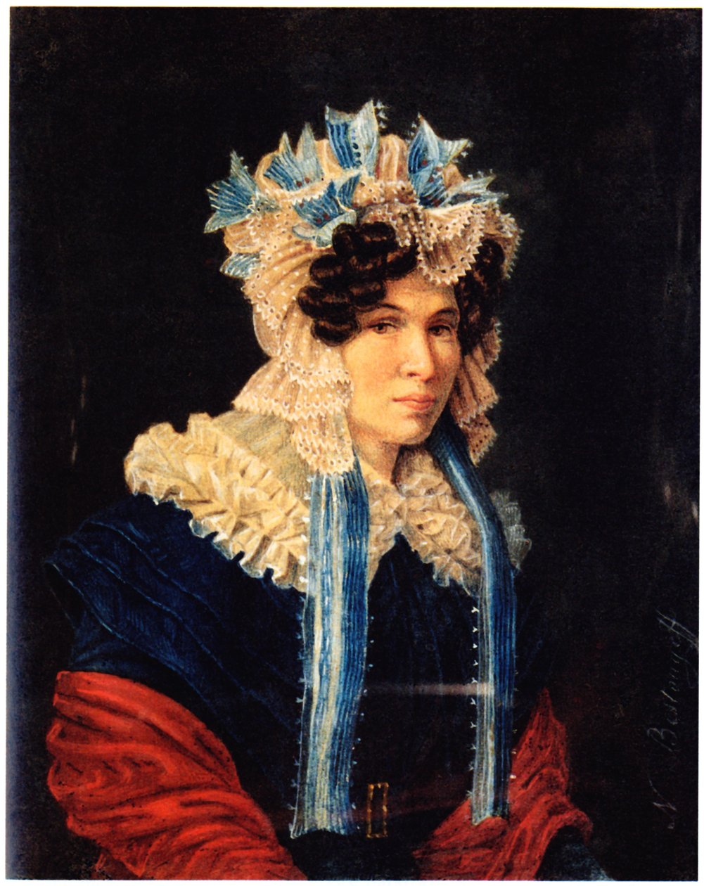 Porträtt av Lyubov Ivanovna Stepovaya 1783-1858, 1927 av Nikolai Alexandrovich Bestuzhev