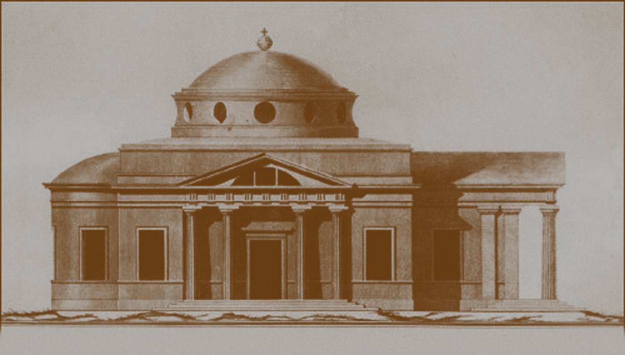 Projekt av katedralen St Joseph i Mogilev, ca. 1780 av Nikolai Alexandrovich Lvov