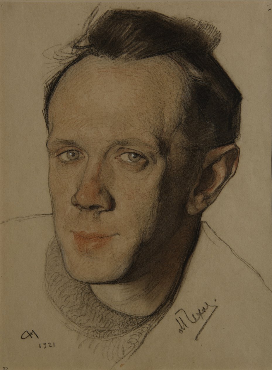 Porträtt av Mikhail Alexandrovich Tjechov 1891-1955, 1921 av Nikolai Andreevich Andreev