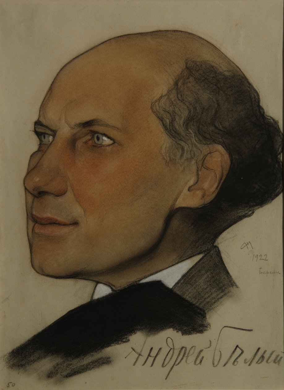 Porträtt av poeten Andrei Bely 1880-1934, 1922 av Nikolai Andreevich Andreev
