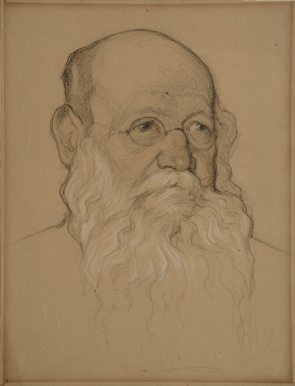 Porträtt av revolutionsgreven Pyotr A. Kropotkin 1842-1921, 1920-1921 av Nikolai Andreevich Andreev