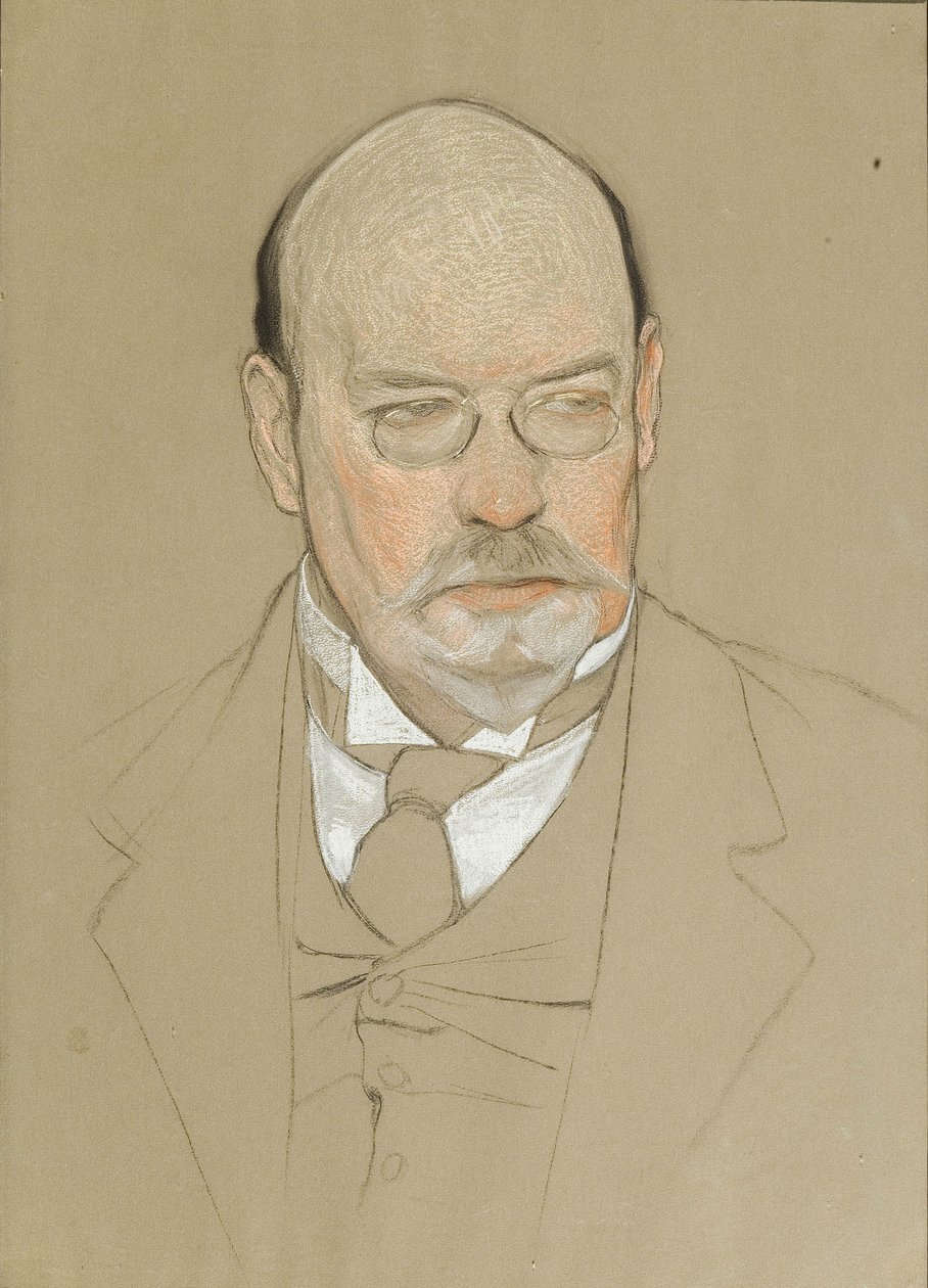Porträtt av målaren Ilya Ostroukhov 1858-1929, 1923 av Nikolai Andreevich Andreev