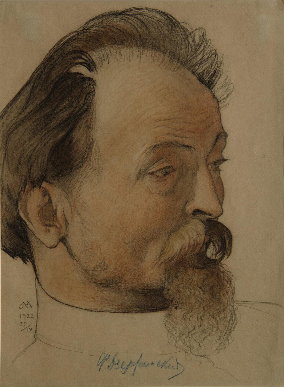 Porträtt av politikern Felix E. Dzerzhinsky 1877-1926, Chekas ordförande, 1922 av Nikolai Andreevich Andreev