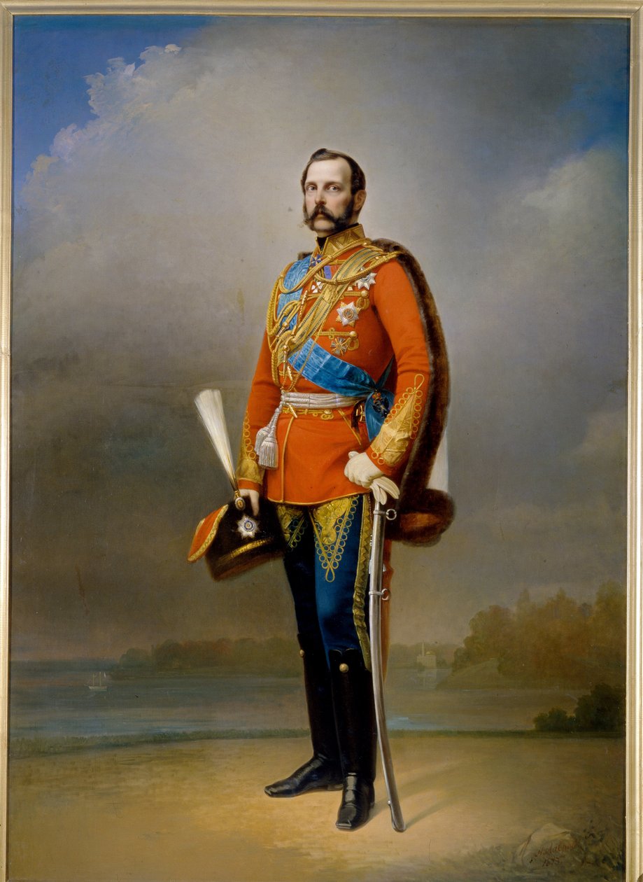 Porträtt av kejsar Alexander II av Ryssland (1818-1881) (känd som Le Liberator). Målning av Nikolai Andreevich Lavrov (1820-1875), olja på duk av Nikolai Andreevich Lavrov