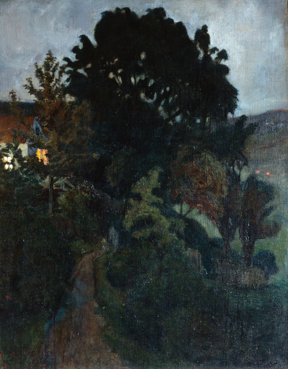 Höstskymning i trädgården av Nikolai Astrup