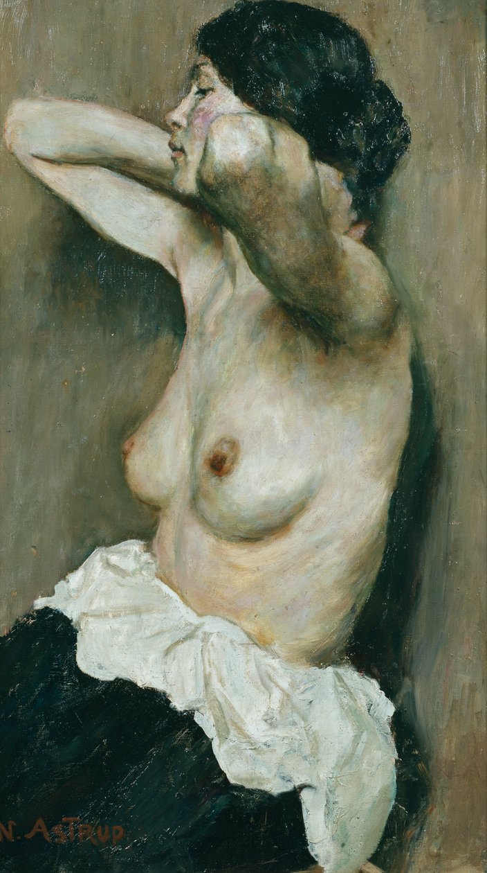 Kvinna halvnaken av Nikolai Astrup