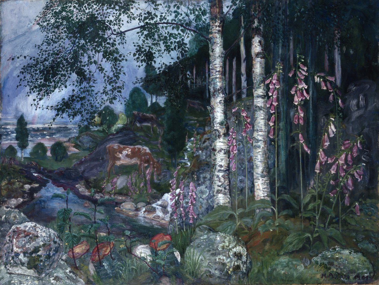 Foxgloves av Nikolai Astrup