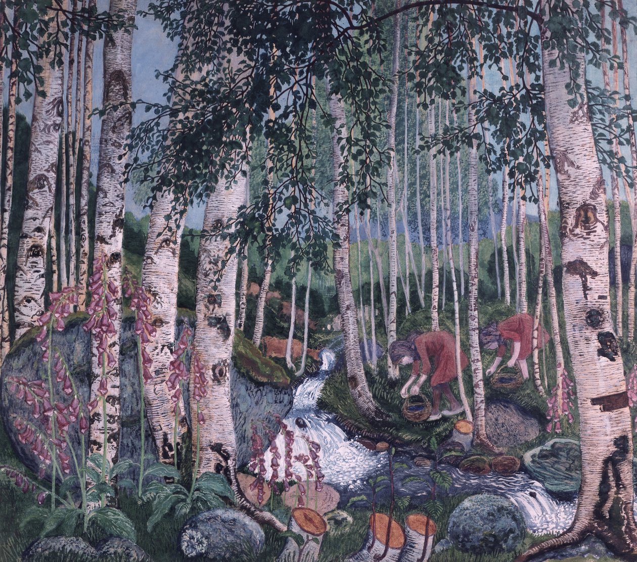 Foxgloves av Nikolai Astrup
