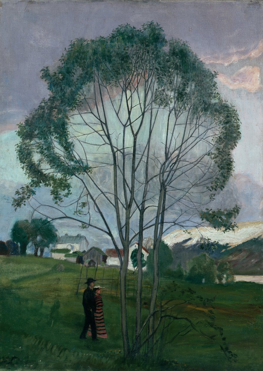 Juninatt och sälgträd av Nikolai Astrup