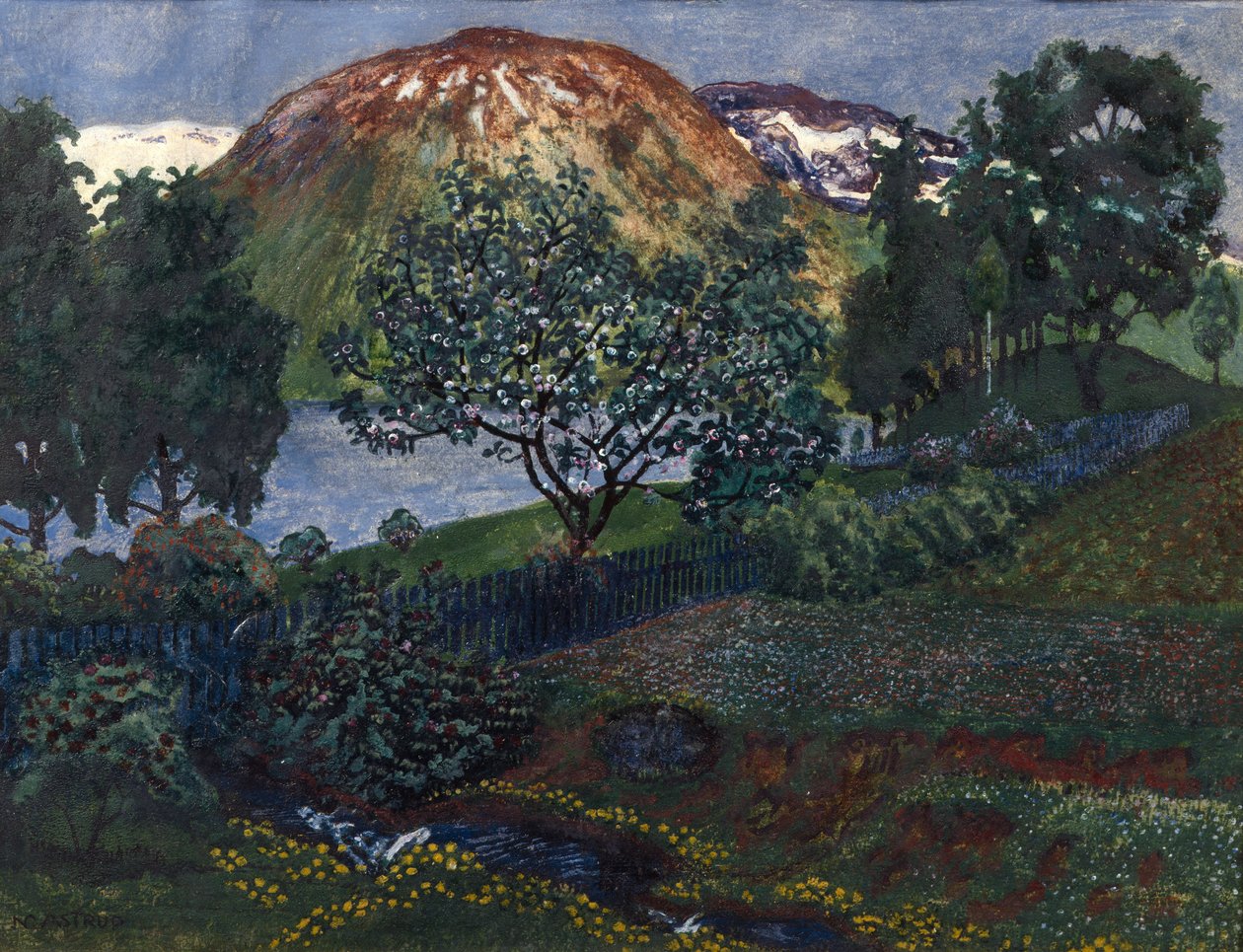 Junikväll i trädgården av Nikolai Astrup
