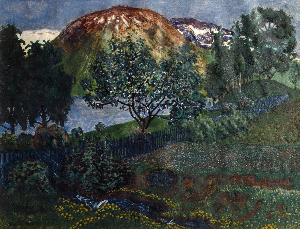 Junikväll i trädgården av Nikolai Astrup