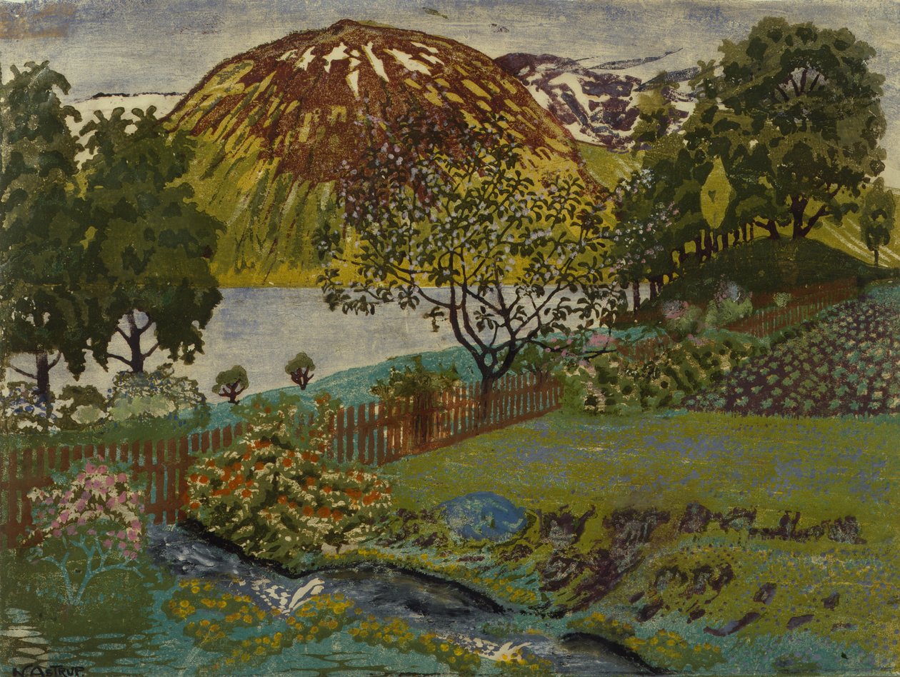 Junikväll i trädgården av Nikolai Astrup