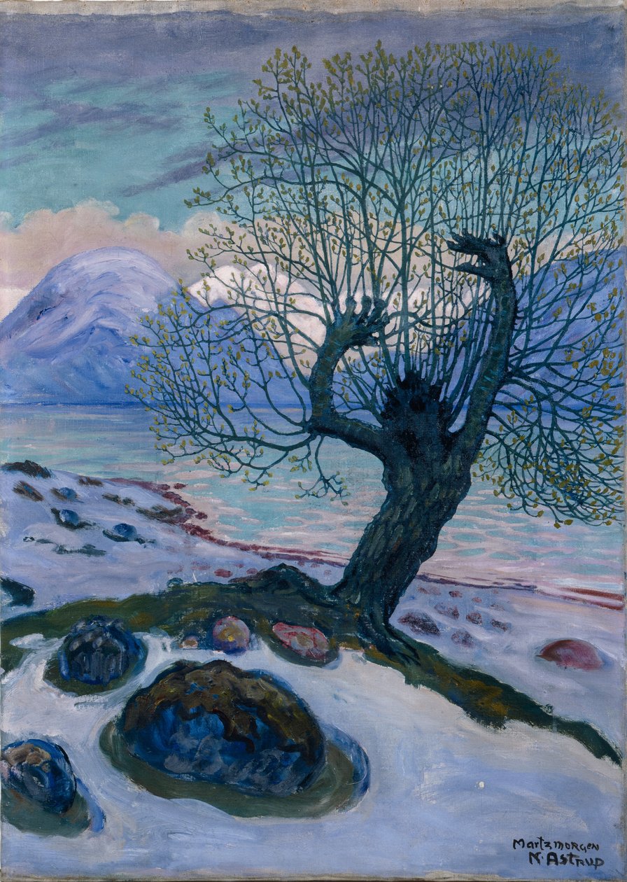Mars morgon, vårnatt och pil (olja på duk) av Nikolai Astrup