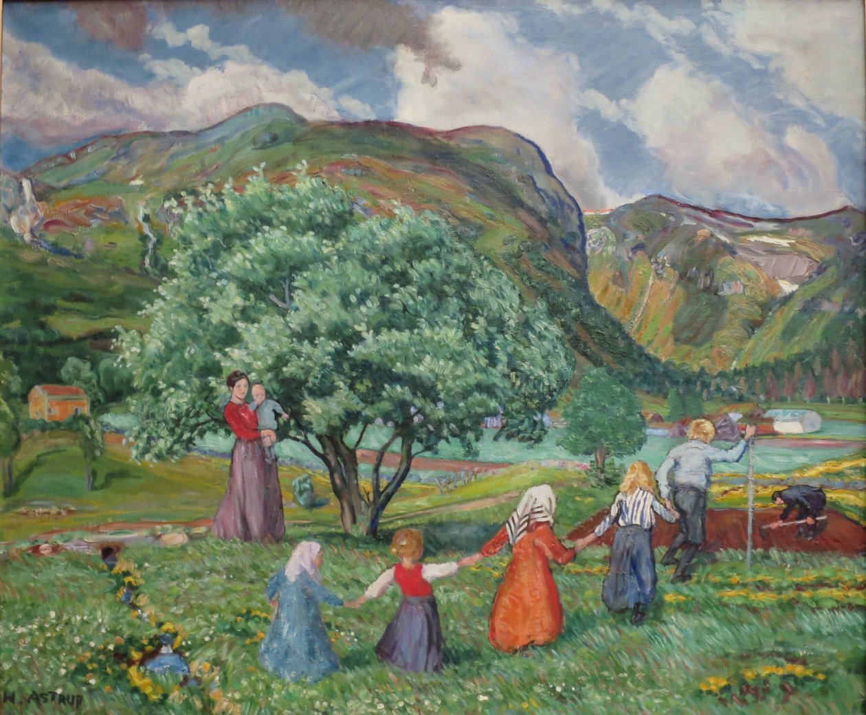 Norsk nynorsk:  Sommarvind och lekande barn
Norska Bokmål:  Sommarvind och lekande barn av Nikolai Astrup