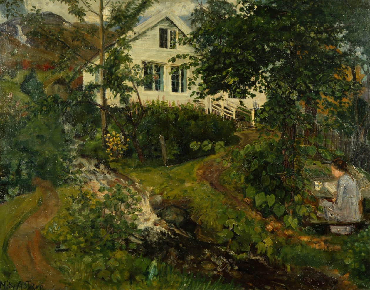 Den gamla prästgården, före 1908 (olja på duk) av Nikolai Astrup