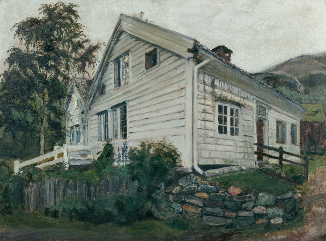 Prästgården i regnväder av Nikolai Astrup