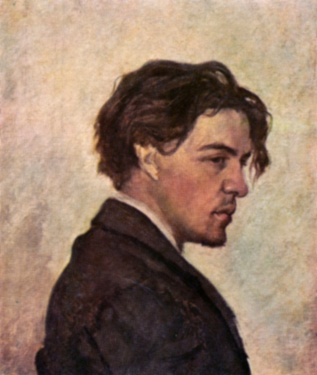 Porträtt av anton chekhov av nikolai chekhov av Nikolai Chekhov