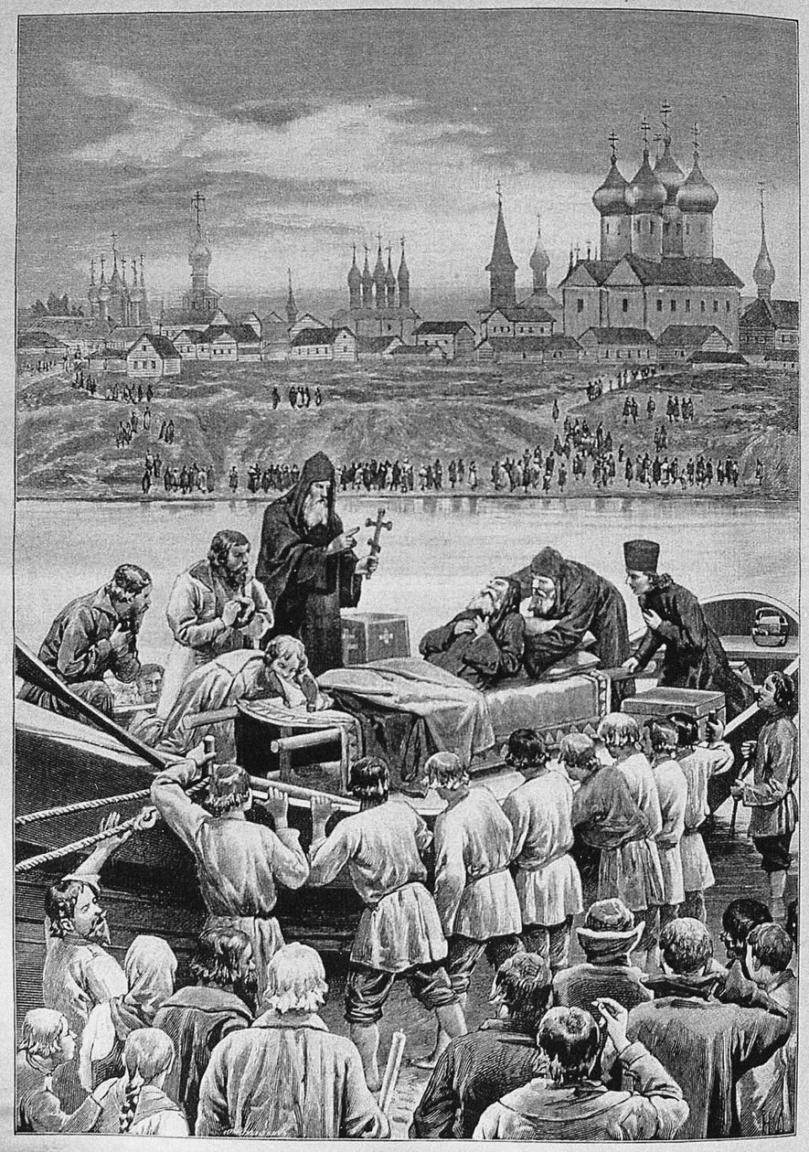 Patriarken Nikons död vid floden Kotorosl i Tropino av Nikolai Dmitrievich Dmitriev Orenburgsky