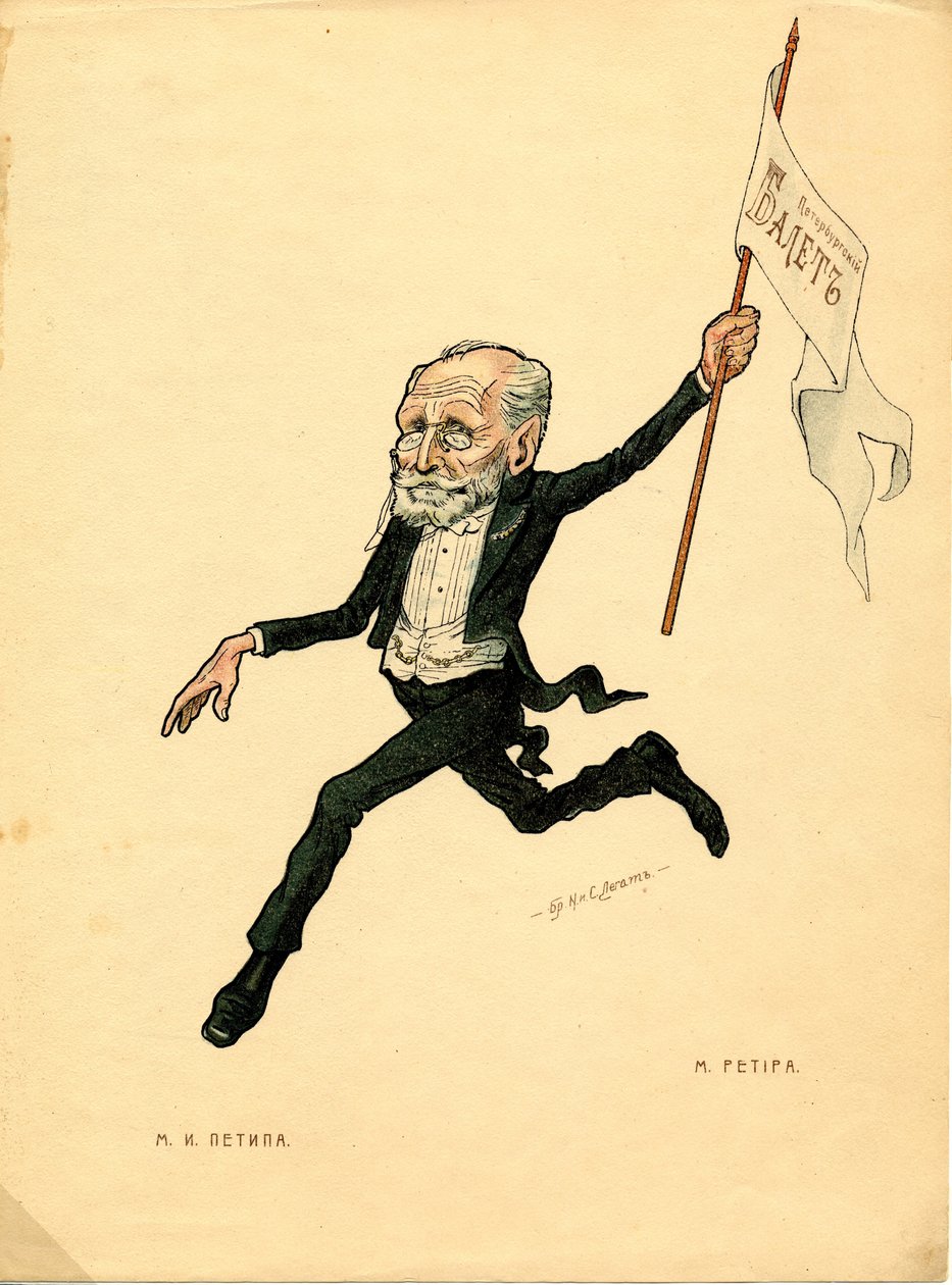 Marius Petipa Från: Rysk balett i karikatyrer, 1902-1905 av Nikolai Gustavovich Legat