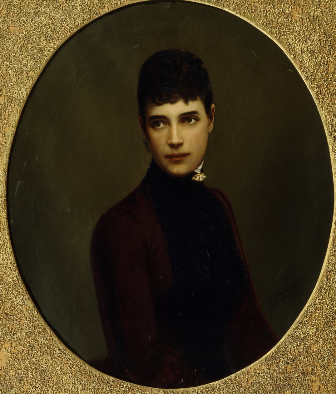 Porträtt av kejsarinnan Maria Fyodorovna, prinsessan Dagmar av Danmark 1847-1928, mitten av 1800-talet. av Nikolai Gustavovich Schilder